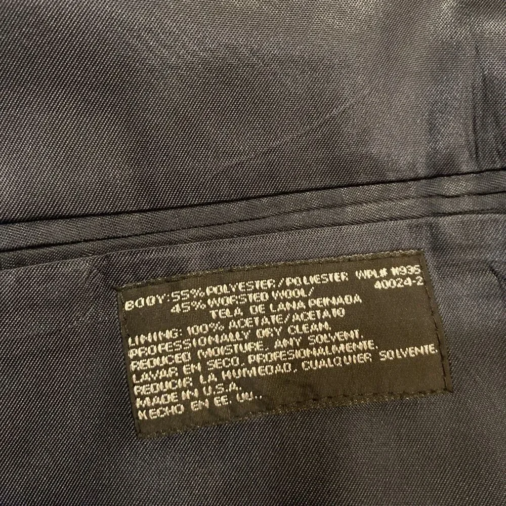 Stafford Wool Blend Sport Coat Navy Size 48 Gold Button Blazer USA Made